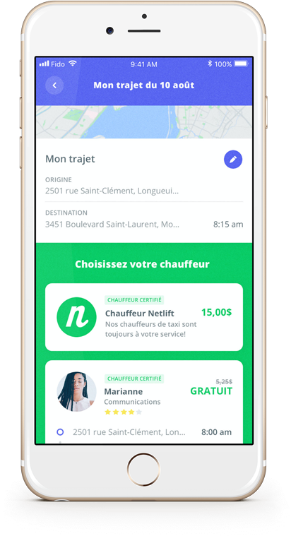 Image de l'appli sur iPhone